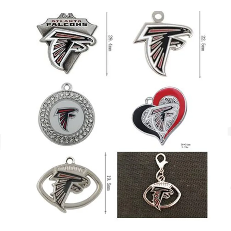 

6 Style Enamel Football Sports Atlanta Team Charms Pendant For DIY Bracelet & Necklace & Earrings & Key chain Jewelry Making