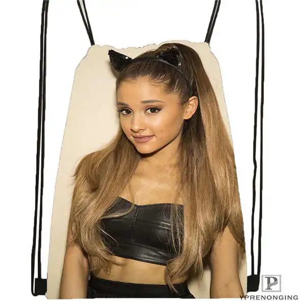 На заказ Ariana Grande(4) походная сумка на шнурке милый рюкзак для детей(черная спинка) 31x40 см# 180612-03-Ariana Grande - Цвет: Drawstring Backpack