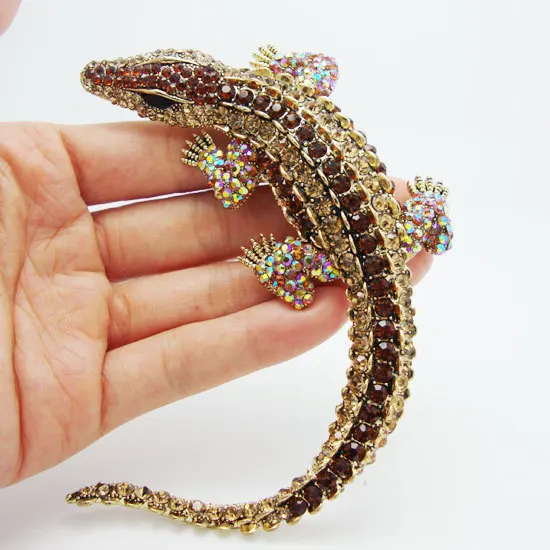 Новая модная винтажная коричневая кристаллическая брошь в виде кристалла|pendant