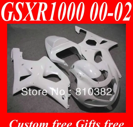 

Hot-selling Fairing kit for SUZUKI GSXR1000 00 01 02 GSXR 1000 GSX-R1000 K2 2000 2001 2002 complete white Fairings set SQ72