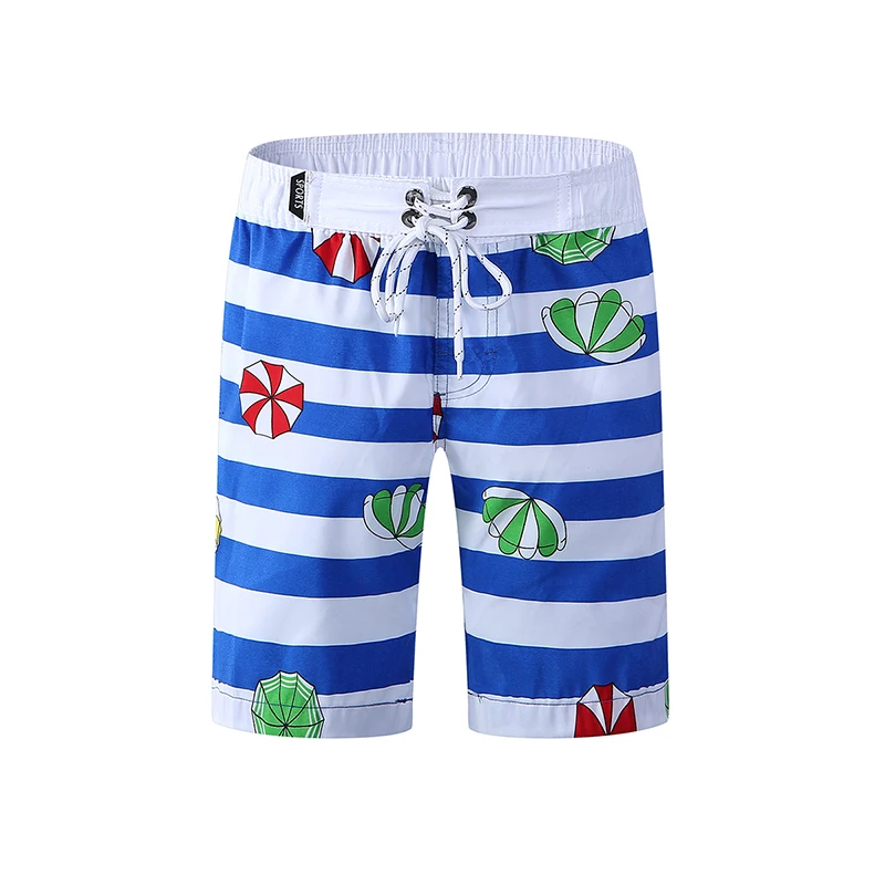 

2019 New Quick Dry Beach Shorts for boys striped flag printed Children Boys Shorts Surf Swimwear board Shorts Swimsuit