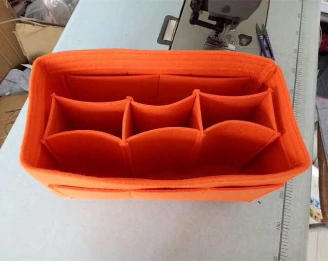 RUPUTIN сумка-Органайзер из войлочной ткани для макияжа, сумка-Органайзер, многофункциональная дорожная сумка-Органайзер, портативная косметичка - Цвет: Orange