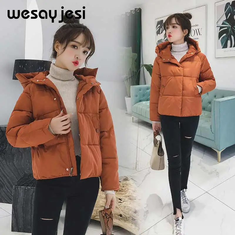 

2019 hooded parkas jackets female short outwear jackets winter women parka coat thicken warm streetwear S-XXL Plus Size