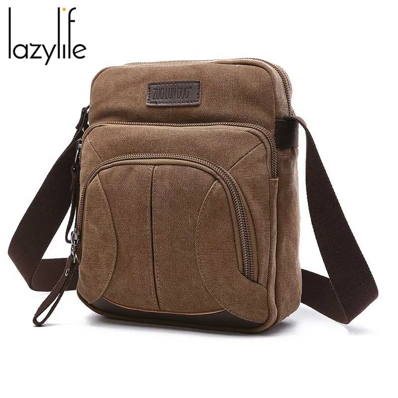 0 : Buy LAZYLIFE Messenger Bag Men Shoulder bag Canvas Small Male man Crossbody ...