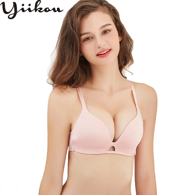 

Women's thin section no steel ring bra comfortable sexy lace bra student high school girl seamless underwear bra