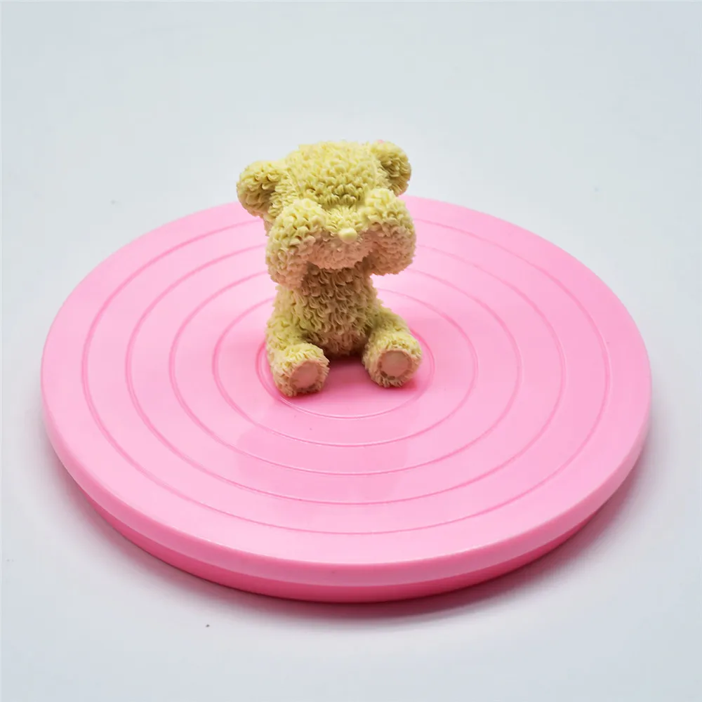 

Small Cake Swivel Plate Revolving Decoration Stand Platform Turntable 14cm Round Rotating Cake Swivel Christmas Baking Tool