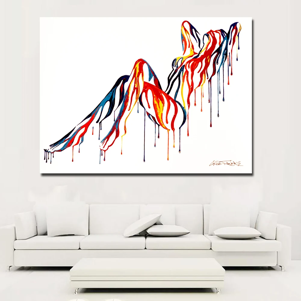 Pop Art Colorful Abstract Art Sexy Girl Nude Art Canvas Painting Wall Art Picture for Living Room Wall Poster Print