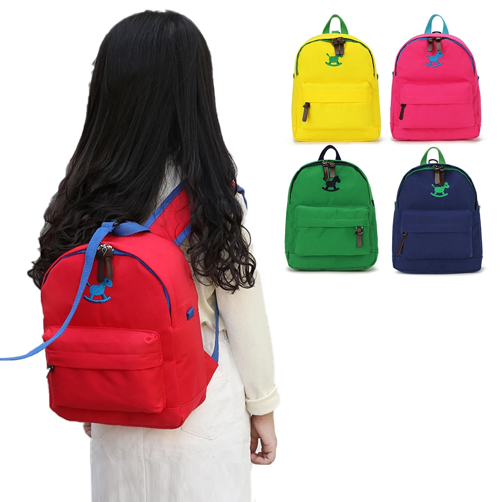 

Children Cute Canvas Storage Bags Backpack With Anti-loss Traction Rope Small Baby Schoolbag Girls Boys Kid School Bag Backpacks