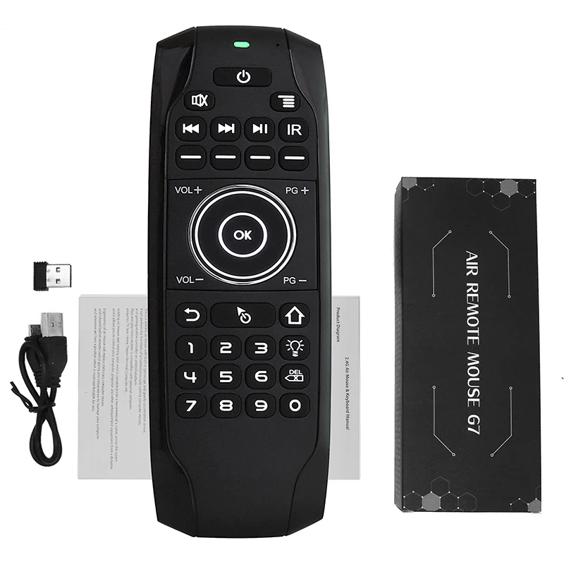 

L8STAR G7 2.4GHz Smart Air Mouse English Russian Keyboard Remote With Battery Wireless Mini Universal Control for TV BOX H96 G30