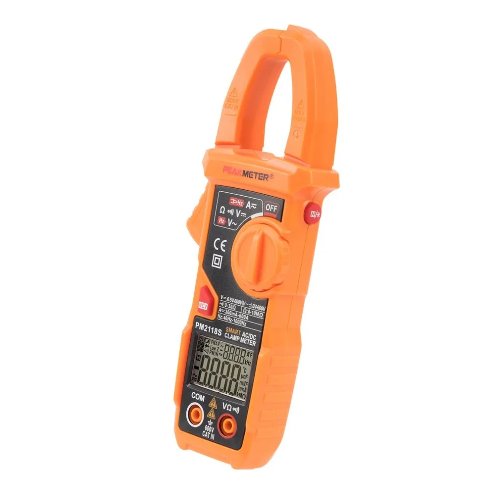 PEAKMETER PM2118S портативный Smart AC/DC клещи мультиметр переменного тока напряжение