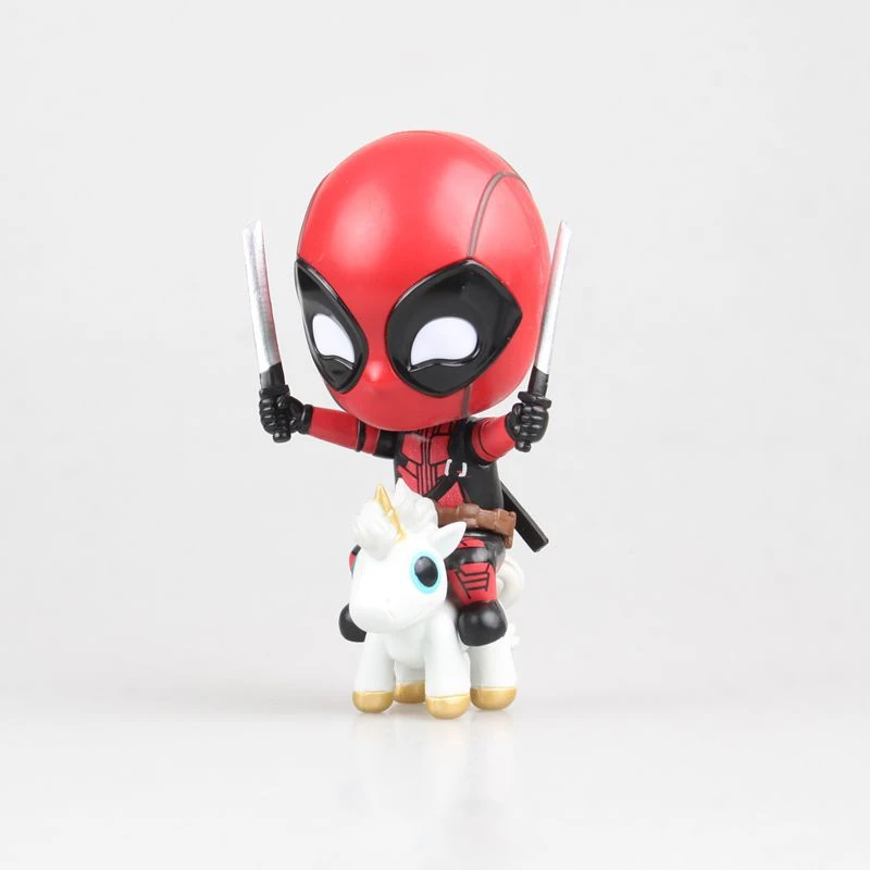 deadpool riding a unicorn plush