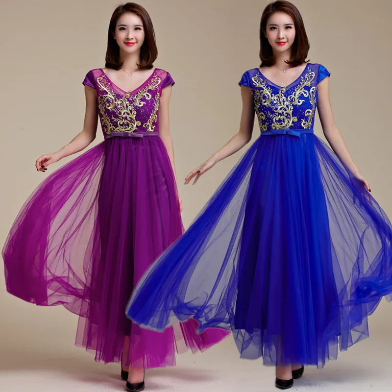 

F~3XL Plus Size NEW Sexy Luxury Women Evening Party Embroidery Sequined Big Blue Special Occassion Long Bandage Dress Vestidos