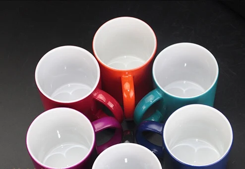 

A grade plain matte black DIY ceramic heat sensitive color changing magic photo sublimation mug