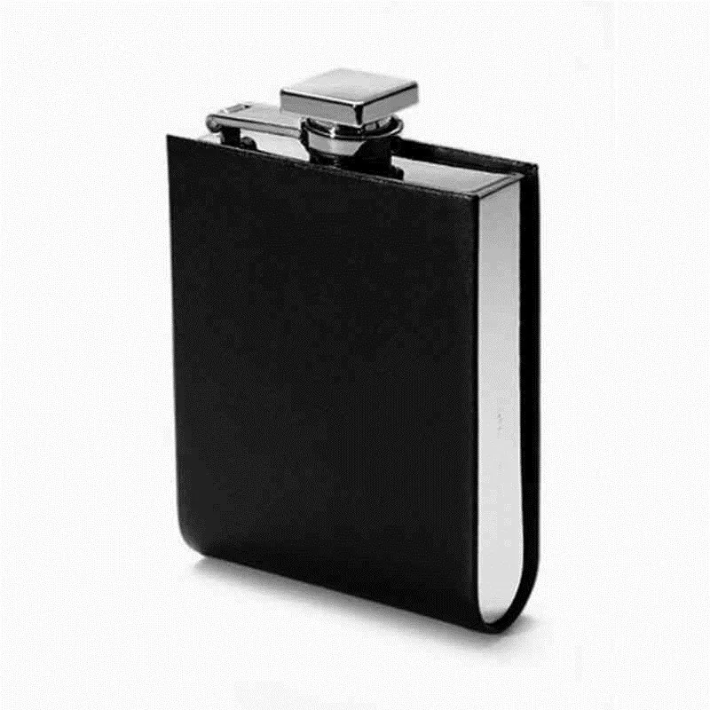 

Portable Hip flask U shape genuine leather 304 stainless steel 5 ounces hip flasks
