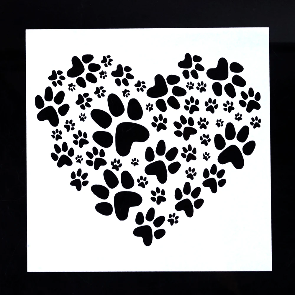 13 см DIY Craft Paw Print Сердце Трафареты для Скрапбукинг живопись штамповка альбом декоративное тиснение Бумага карты