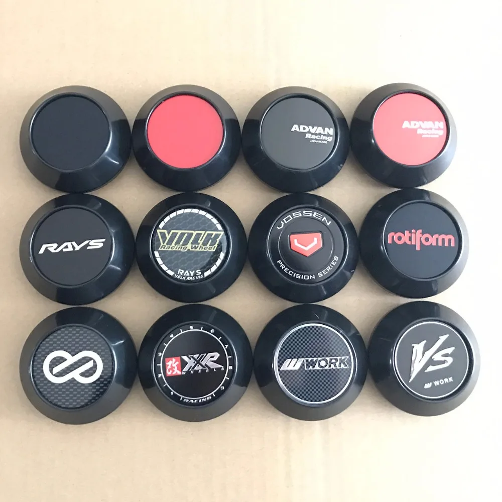

Car Racing 68mm Rim Caps 62mm Clip Diameter Wheel Center Hubcaps Car-Cover For VOLK RAYS Logo ADVAN ENKEI WORK Sticker Emblem