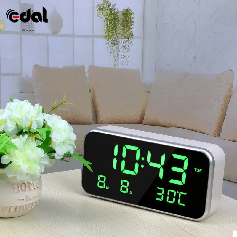 

EDAL High Quality Mini LED Mirror Light Alarm Clock Date Work Remind 25 Famous World Music