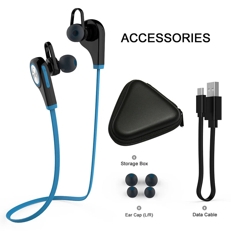 

2017 Sports Bluetooth Headsets CSR4.1 Q9 Wireless Headphones In-ear Stereo Earphone with Microphone for iPhone7 plus Android