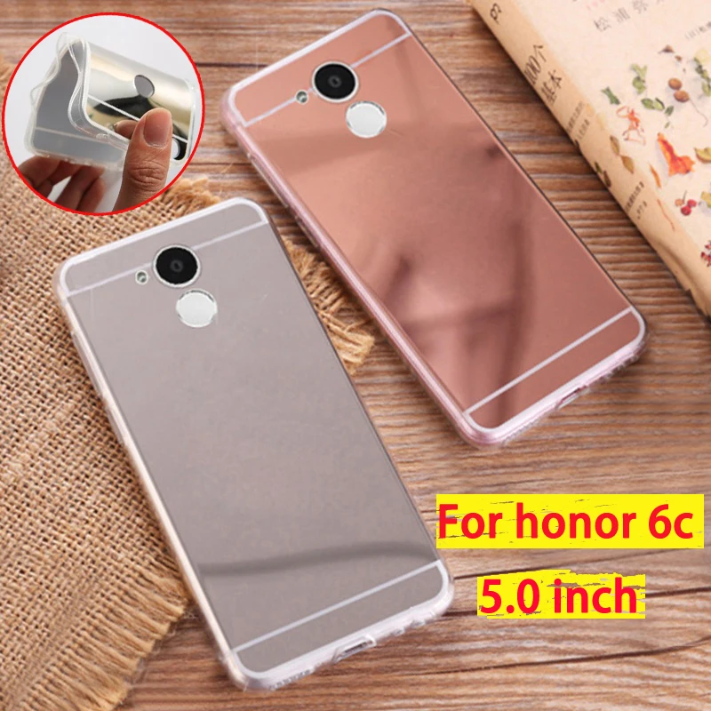 

Soft TPU Mirror Plating Cover For Huawei Honor 6C Case Shell On 6C Pro 6A 6C Soft Bumper Protector Case Coque Capa Mirror Fundas