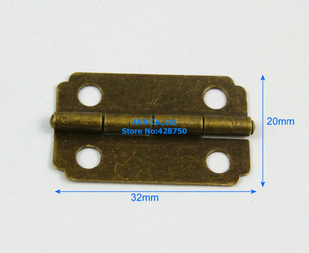 40 Antique Brass Jewelry Box Hinge Small Hinge 32x20mm with Screwsin