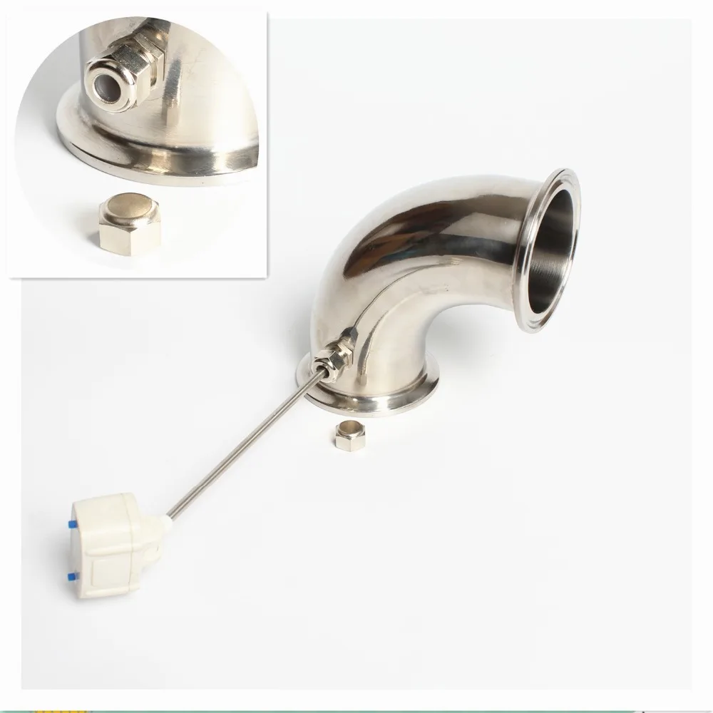 Stainless steel 304 Tri-clamp elbow 90 degree bend pipe thermowell nipple with end cap