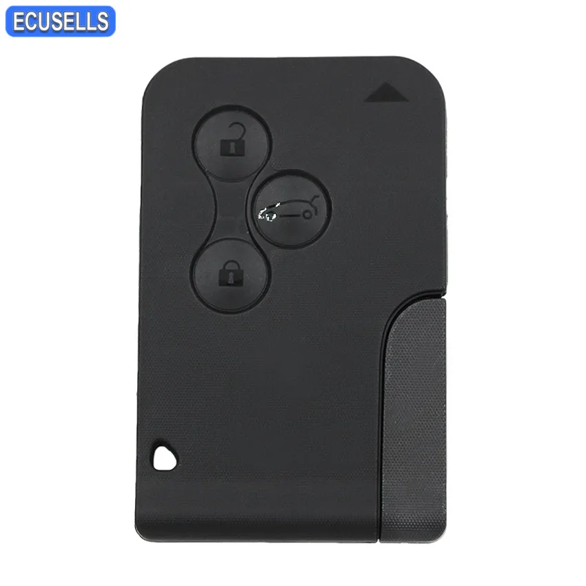 

3 Button Smart Card Remote Car Key Shell Case Housing For Renault Clio Megane Grand Scenic 2 3 Koleos with Small Key Uncut Blade