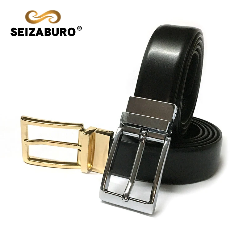 

Men's luxury brand 8 word buckle leather belt high quality leather double-sided reversible belt