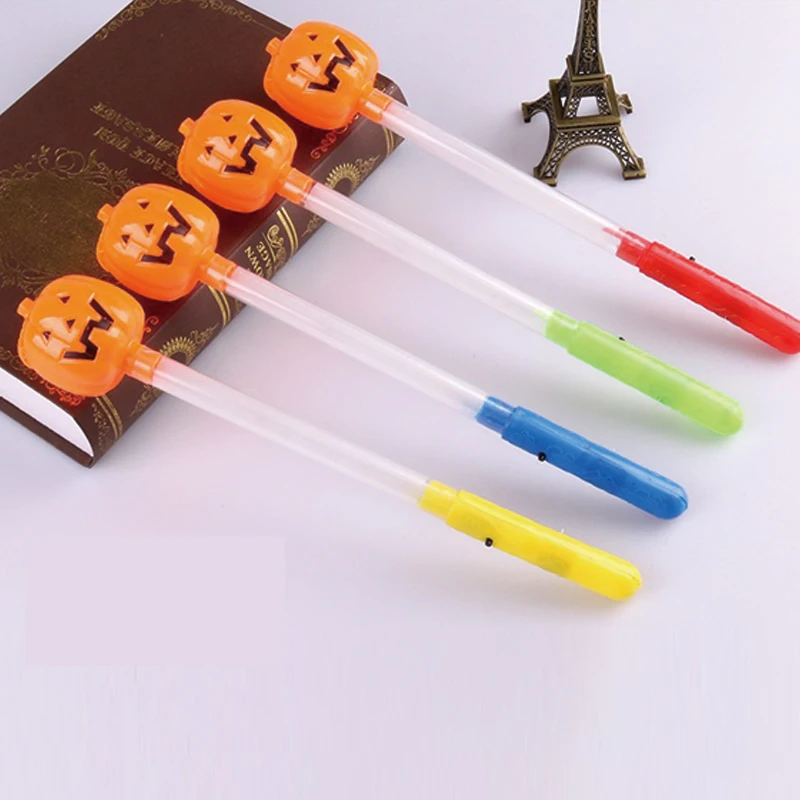 led party glow sticks Halloween Toy with LED Light Pumpkin Ghost Plastic led Stick Halloween Costume Glow Party Supplies Decor (1)