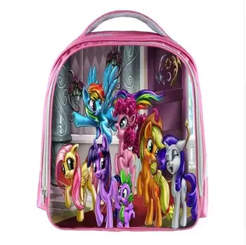 

My Little Pony Girls Backpack Cartoon Printing Rainbow Rocks School Bags for Girls Bookbag Kids Gift Customized Name Free
