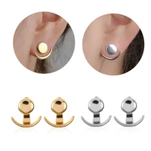 Простые Серебряные полумесяц фаза гвоздики серьги Подвески геометрические круглые монеты сплав серьги женские ювелирные подарки