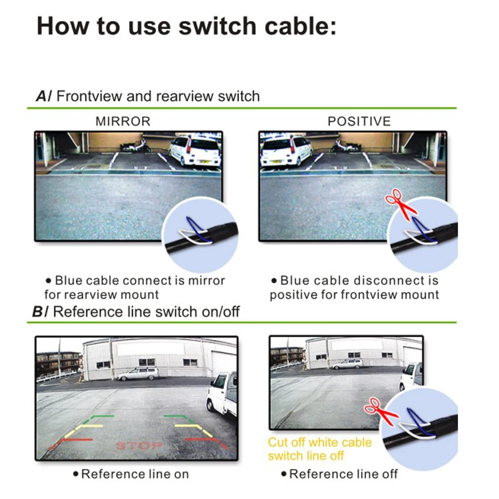 180° Angle //20mm Color CCD Car Rear View Camera Backup Camera with Parking Line