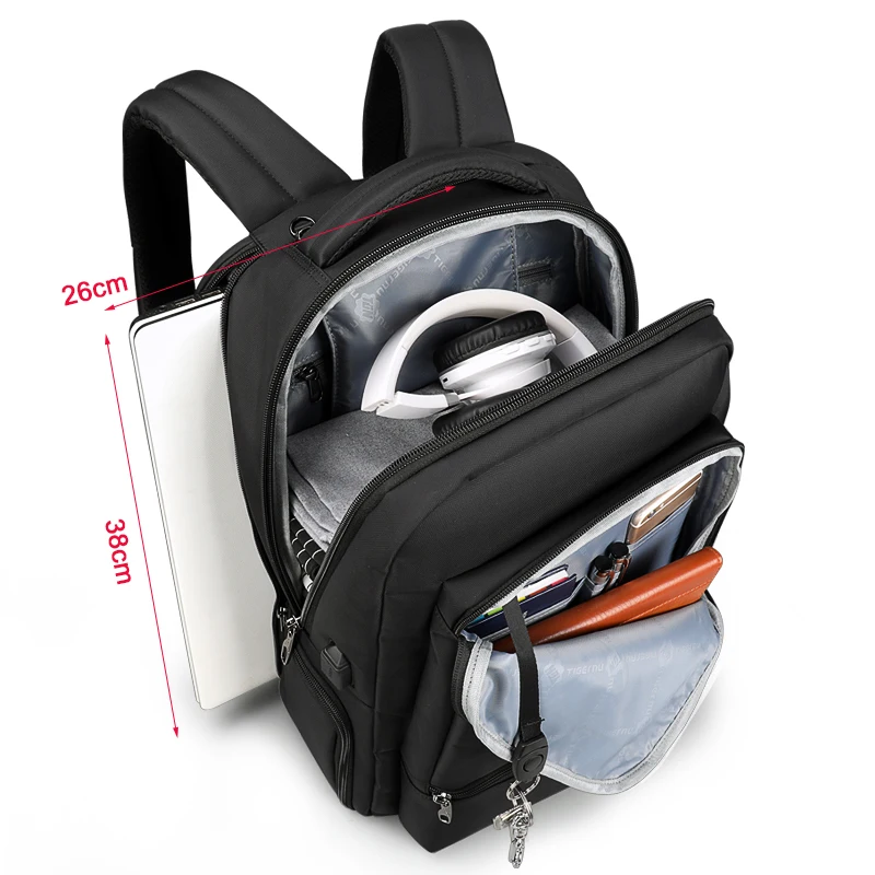 Tigernu 22L большой рюкзак для ноутбука Водонепроницаемый Противоугонный мужской рюкзак USB зарядка бизнес рюкзак для путешествий mochila masculina
