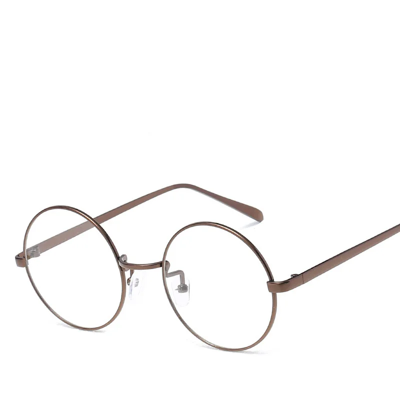 Iboode унисекс Ретро дизайнерские металлические очки с нулевой диоптрией высококлассные круглые очки оправа оптическая простая близорукость оправа зеркальные очки - Цвет оправы: T3