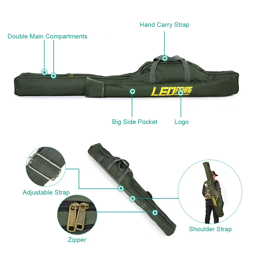 LEO 100 см/150 см, сумки для рыбалки, портативная складная сумка для удочки, сумка для переноски рыболовных удочек, сумка для хранения инструментов, чехол, рыболовные снасти