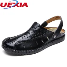 Men Sandals Shoes Summer Beach Leather Slippers Flats Casual Outdoor Zapatos Hombre Handmade Dual-use Sandals Water High Quality