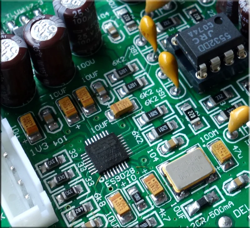 Оливковое высокое качество ES9028Q2M ES9028 ides DSD декодер плата DAC поддерживает IIS 32 бит 384K DSD64 128 256 512