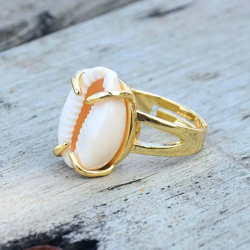 

Women Girls Bohomia Shell Ring Adjustable Boho Gold Ring Dropship Suppliers
