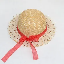 Летняя детская Защита от солнца цветы лук соломенная шляпа для маленьких девочек пляжные Шапки Защита от Солнца шляпа 10 шт./партия