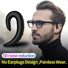 Newest Hands-free Bone Conduction Headset Painless Wear 5D Noise Reduction Earphones Wireless Bluetooth Music Earpieces With Mic edal bone conduction headphones earphone wired noise reduction earphones hands free outdoor sports with microphone smart phone