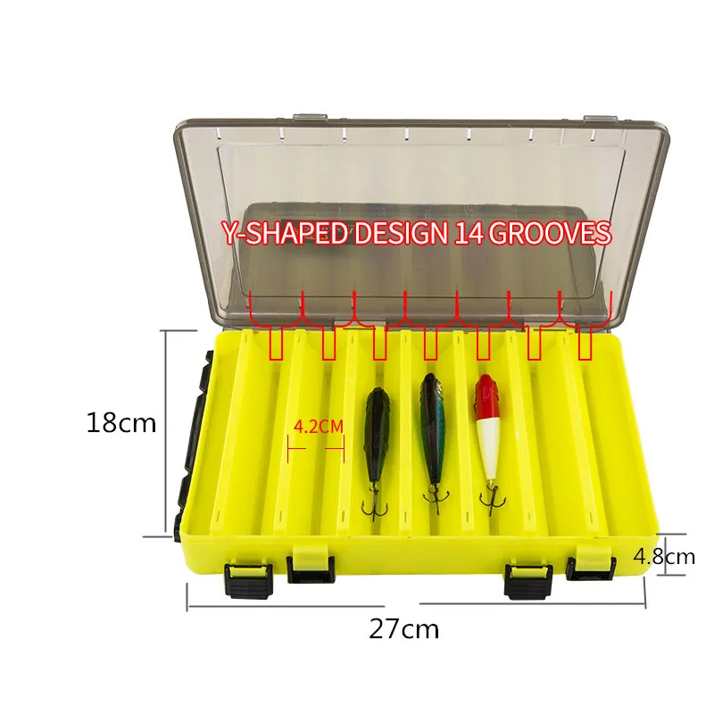 Пластиковая рыболовная приманка для рыбалки 27x18x4 8 см|Коробки рыболовной снасти| |
