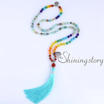 

chakra necklace 108 tibetan prayer beads seven chakra stone necklace wholesale spiritual jewelry spiritual jewellery uk