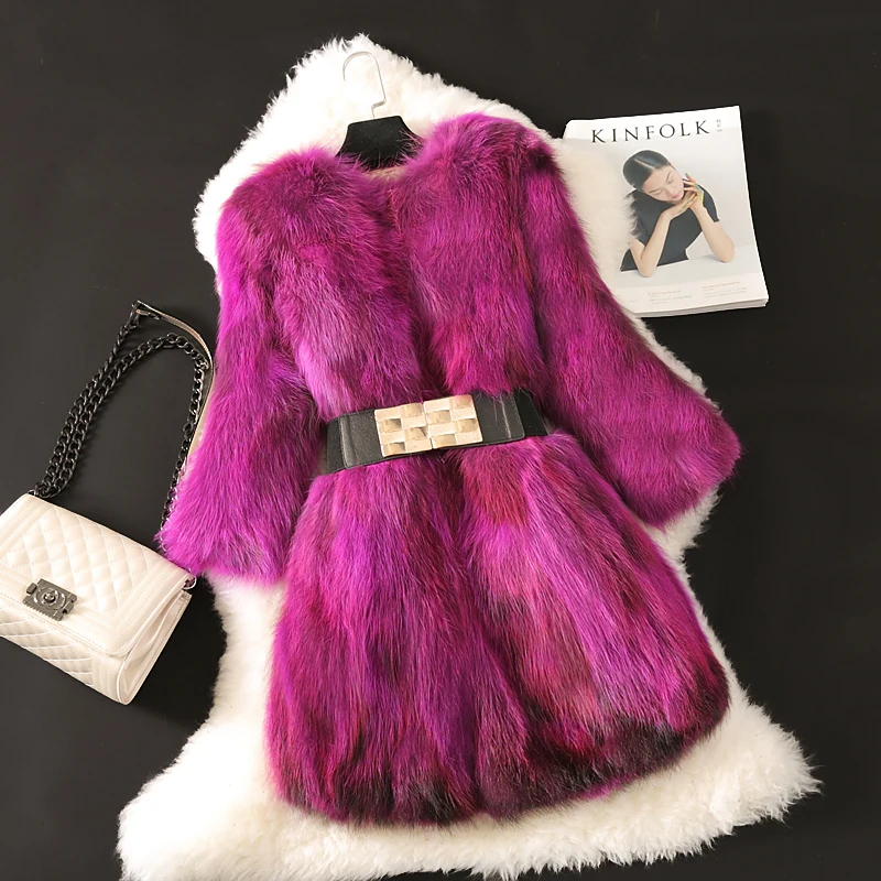Fashion warm natural raccoon dog fur winter coat outerwear women O neck 3/4 sleeve real fur jackets and coats new autumn g628 Fashion warm natural raccoon dog fur winter coat outerwear women O neck 3/4 sleeve real fur jackets and coats new autumn g628