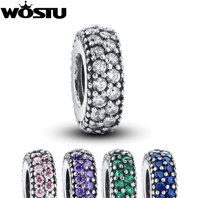 GW Rubber Spacer Stopper Charms Bead in 925 Sterling Silver 2 Pieces for Pandora/European Style Bracelets, Metal, No Gemstone