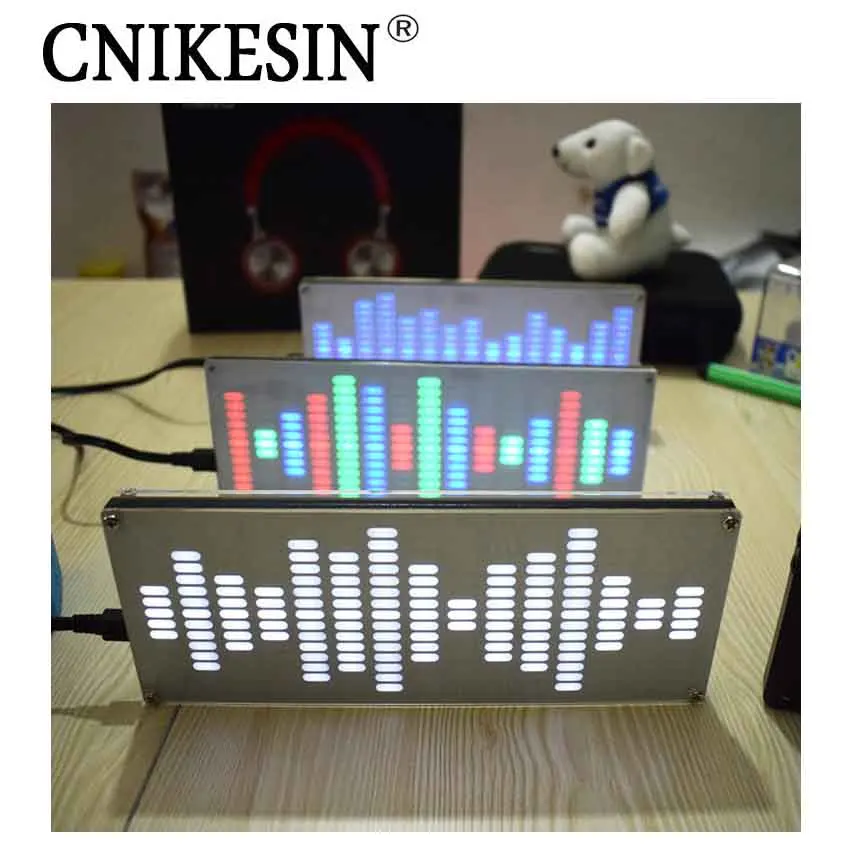 

CNIKESIN Diy Music Spectrum Display Touch Big Size 225 Segment Sound Led Music Spectrum Electronic Diy Led Flash Kit 3 Colors