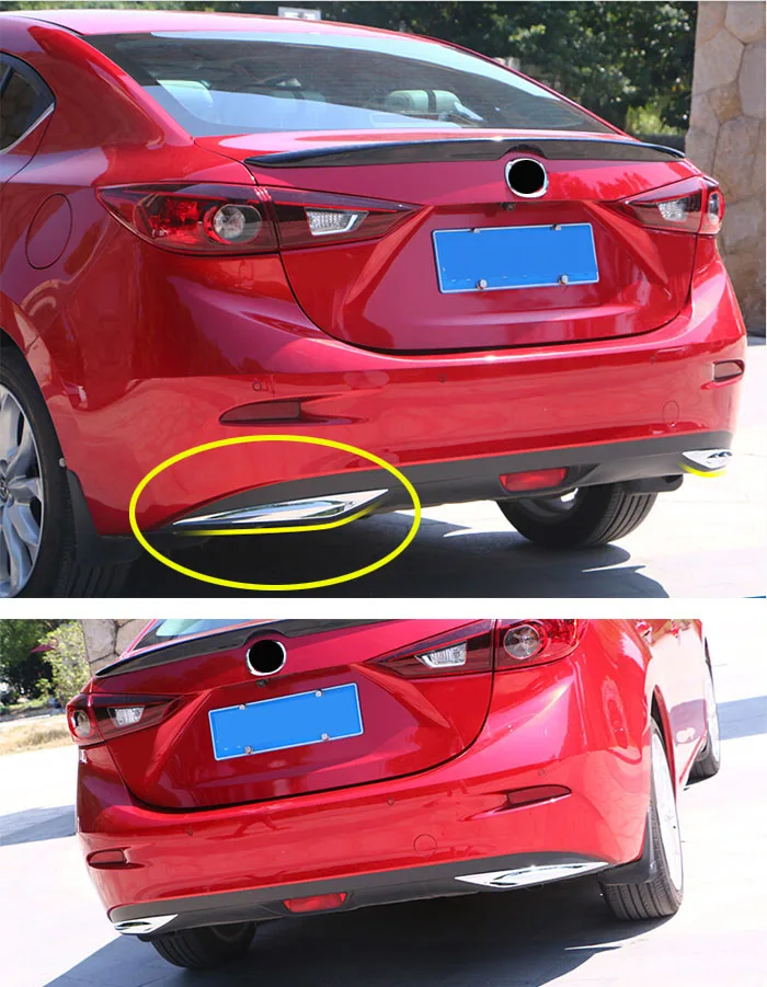 Аксессуары для MAZDA 3 AXELA 2014-2016 хромированная накладка на задний бампер нижняя