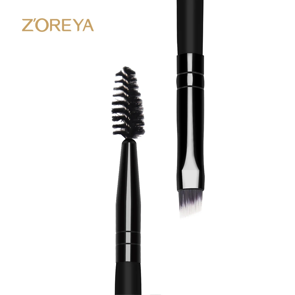 ZOREYA бренд, двойная кисть для ресниц и бровей, многофункциональные кисти для макияжа с элегантной матовой черной ручкой