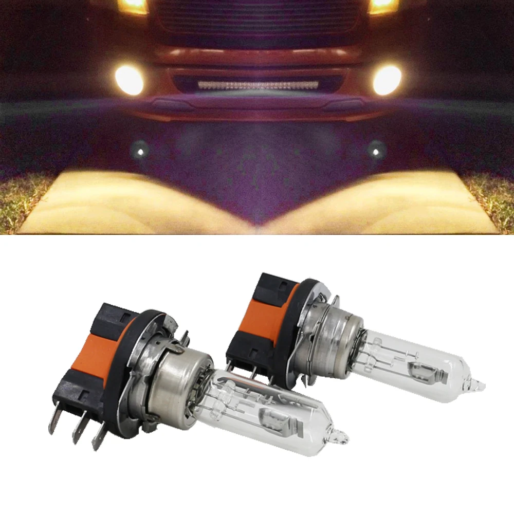

2x H15 Halogen Lamp 15/55W 12V Fog Lights/High Beam Headlig bulbs 4300K-5000K Clear Glass Car Light Source