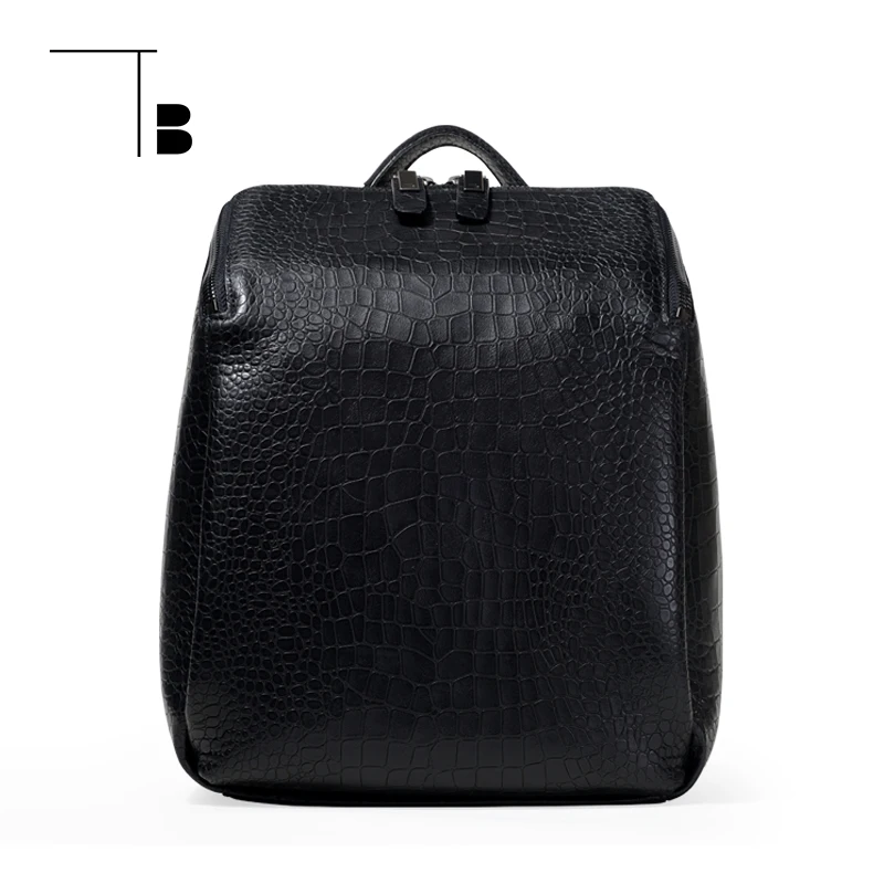 TB brand 100 Genuine Leather Women Bagin Backpacks from Luggage