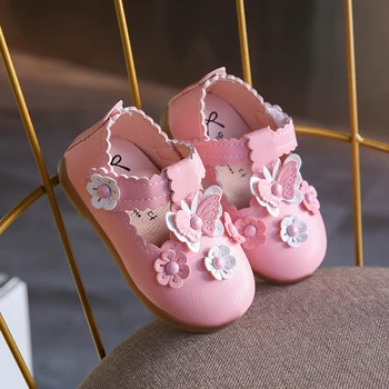 

Autumn Baby Girls Shoes Children Leather Shoes Soft Bottom Casual Toddler Shoes Kids Princess Shoes With Flower Fashion