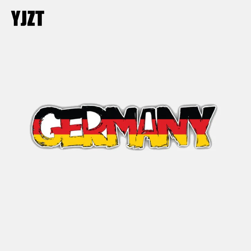 

YJZT 12.4CM*3.1CM Car Motorcycle Helmet Decal Germany Flag Slogan Car Sticker Accessories 6-3030